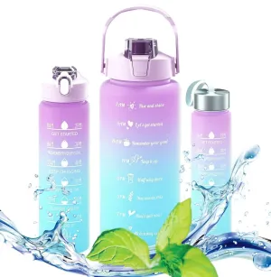 3-Piece Motivational Water Bottle Set