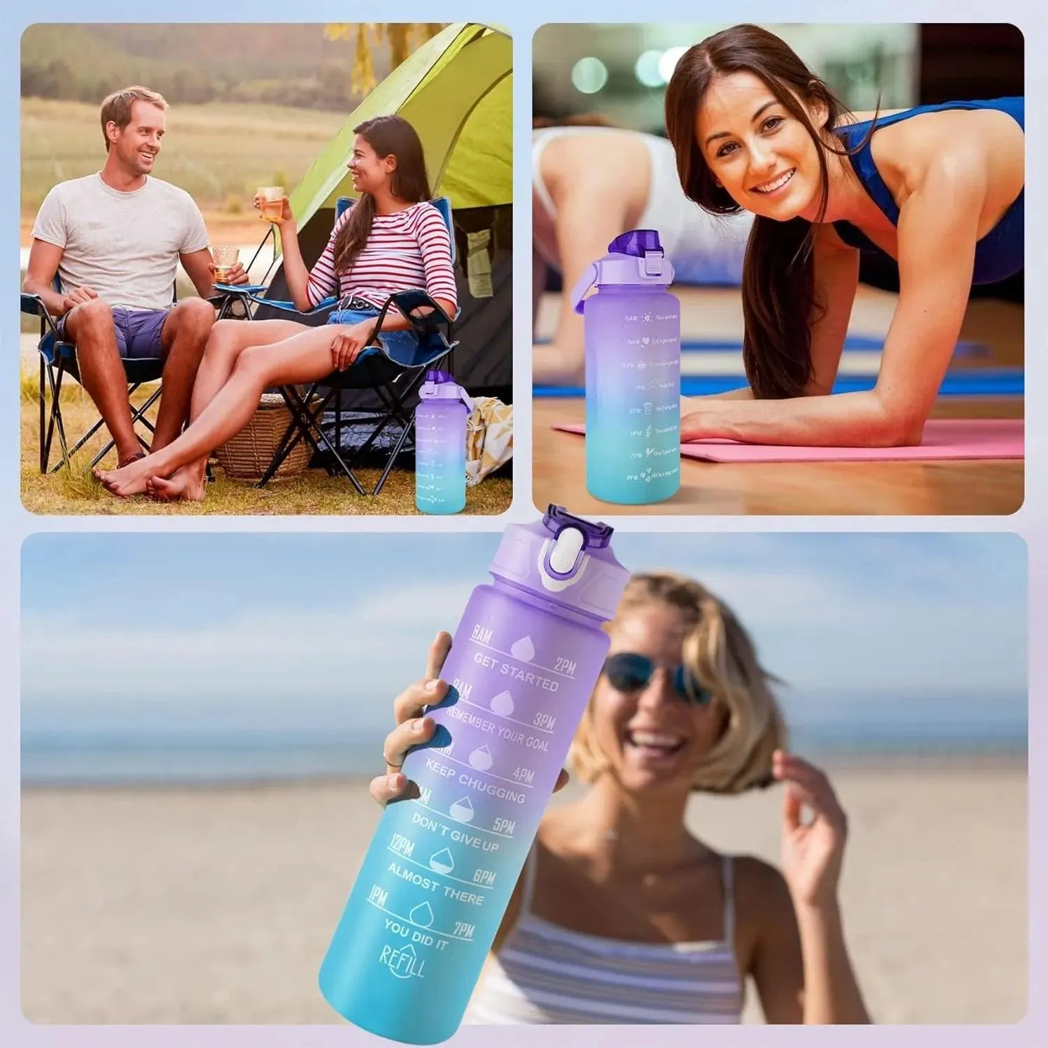 3-Piece Motivational Water Bottle Set