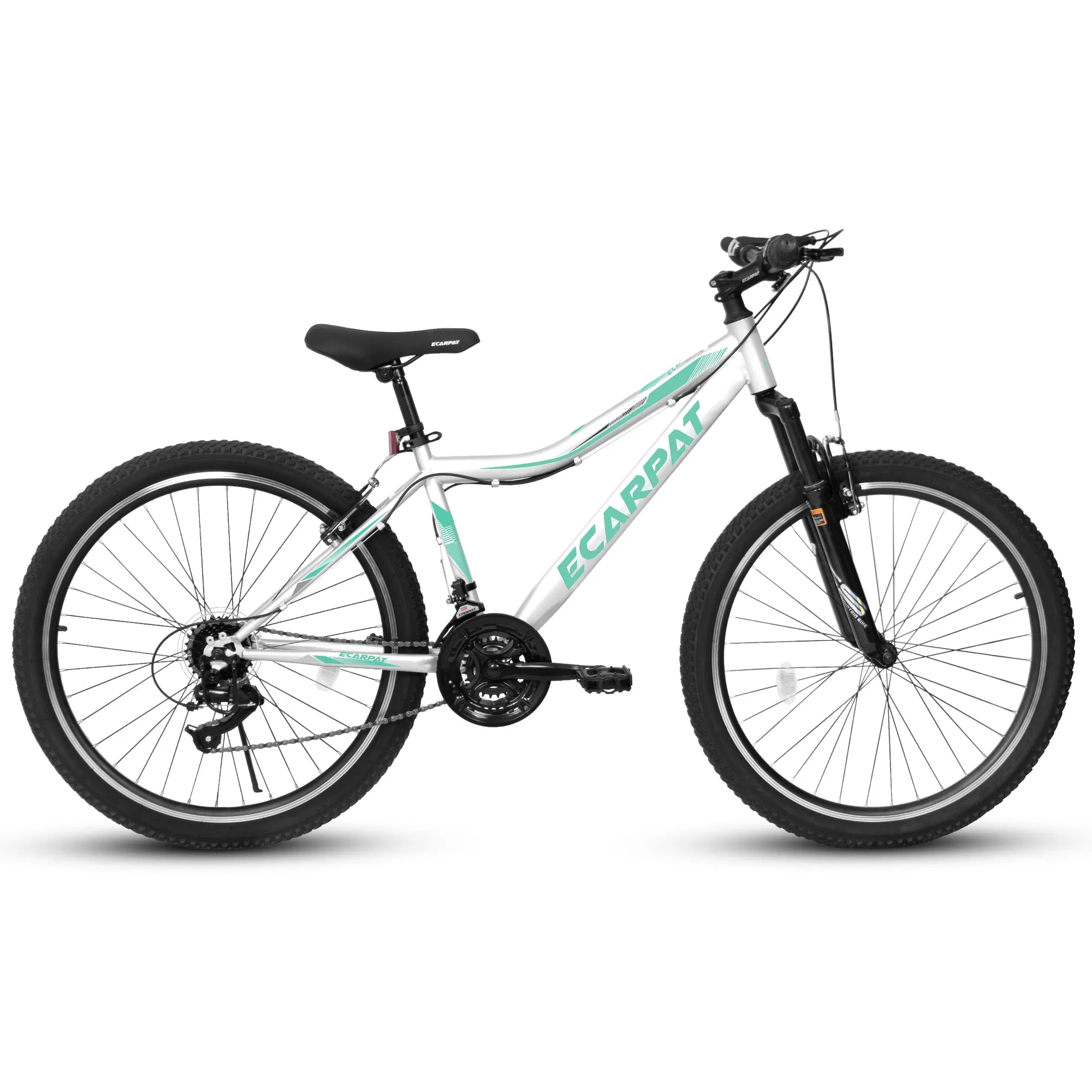 A24208 Ecarpat 24  Inch Mountain Bike, 21-Speed V-Brake, Front Suspension,  Carbon Steel Frame Mountain Bike For  Teenagers Girls Women Bicycles