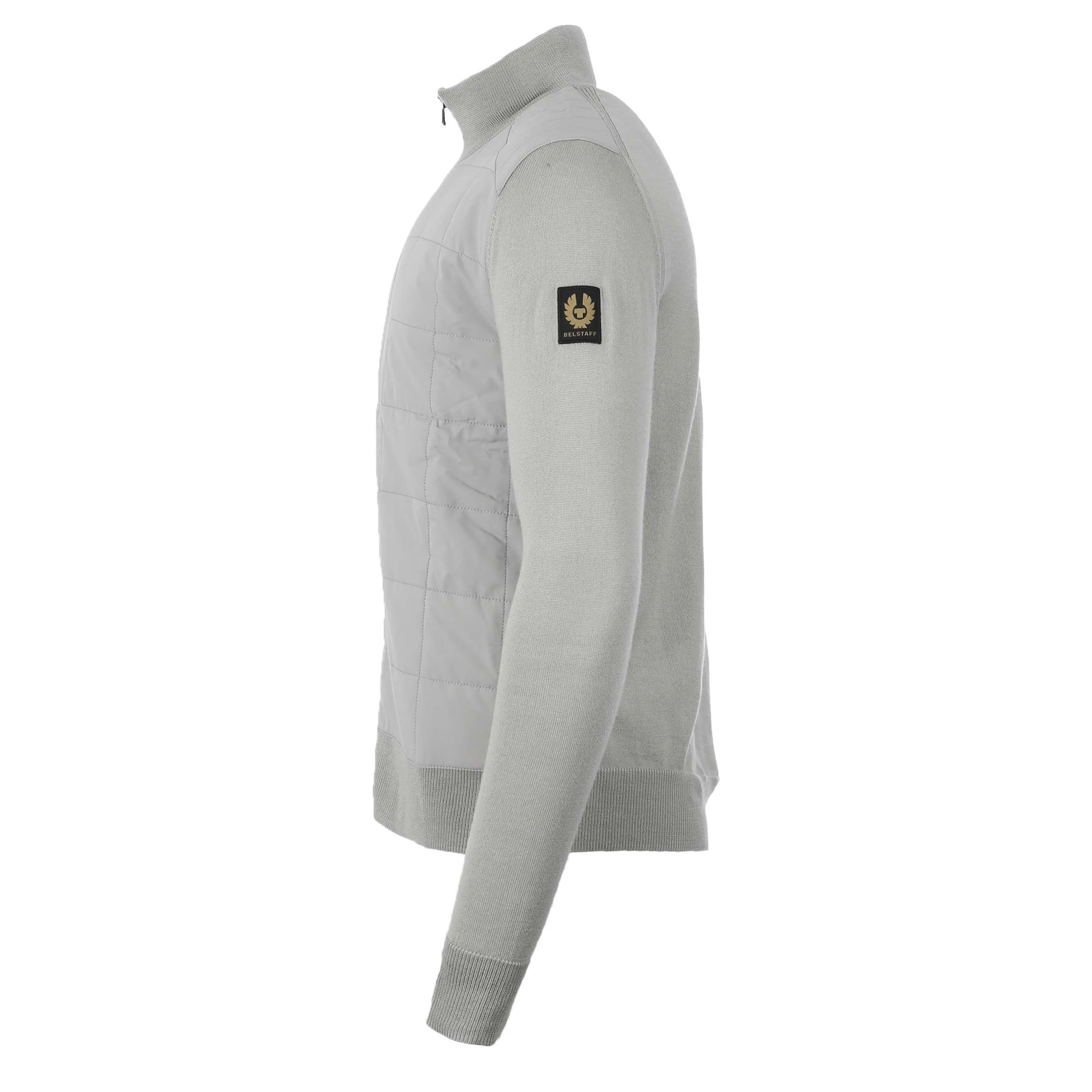 Belstaff Kelbrook Zip Cardigan Knitwear in Chrome Grey