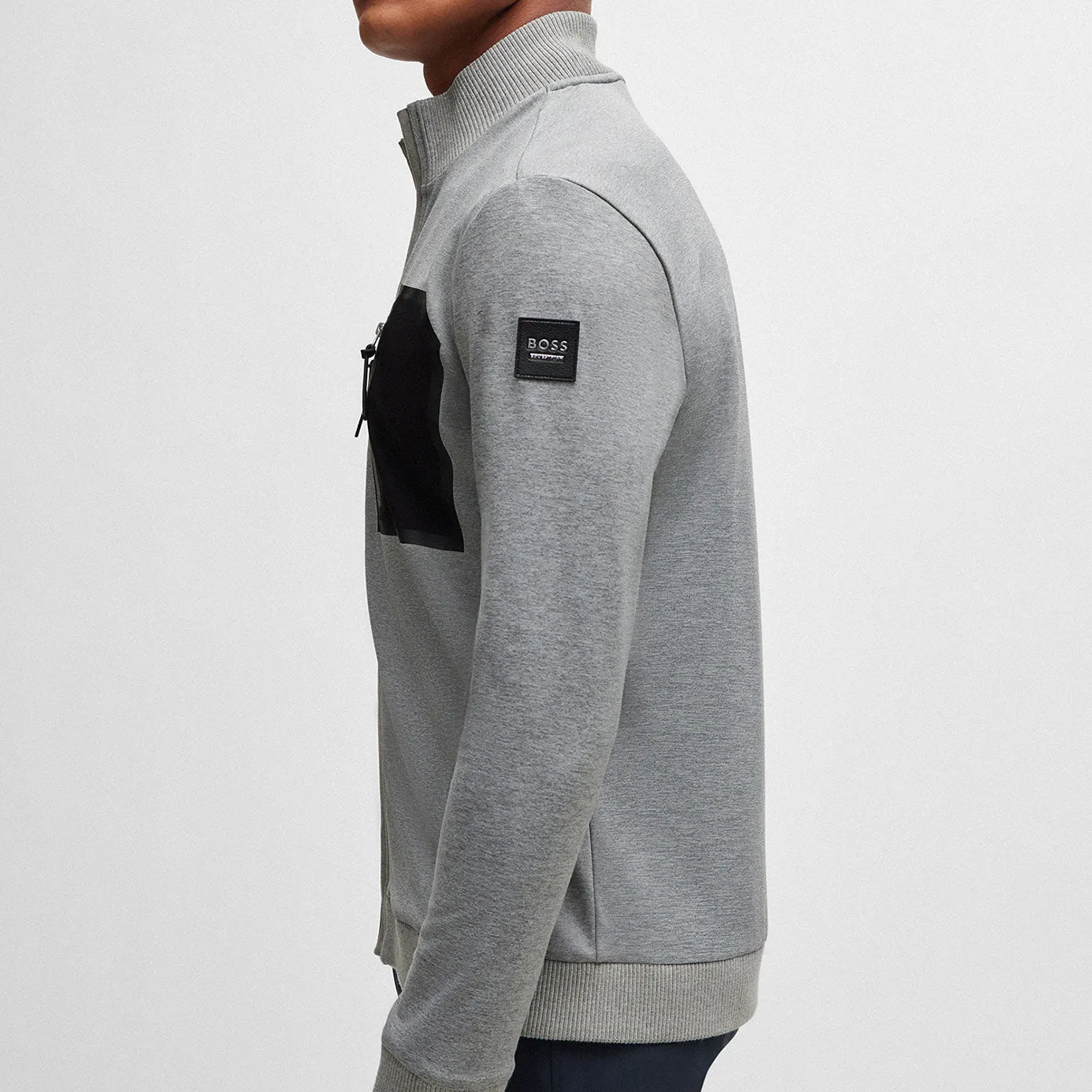 BOSS Equestrian Men's Sammy Functional Zip Up Sweater - Light Grey