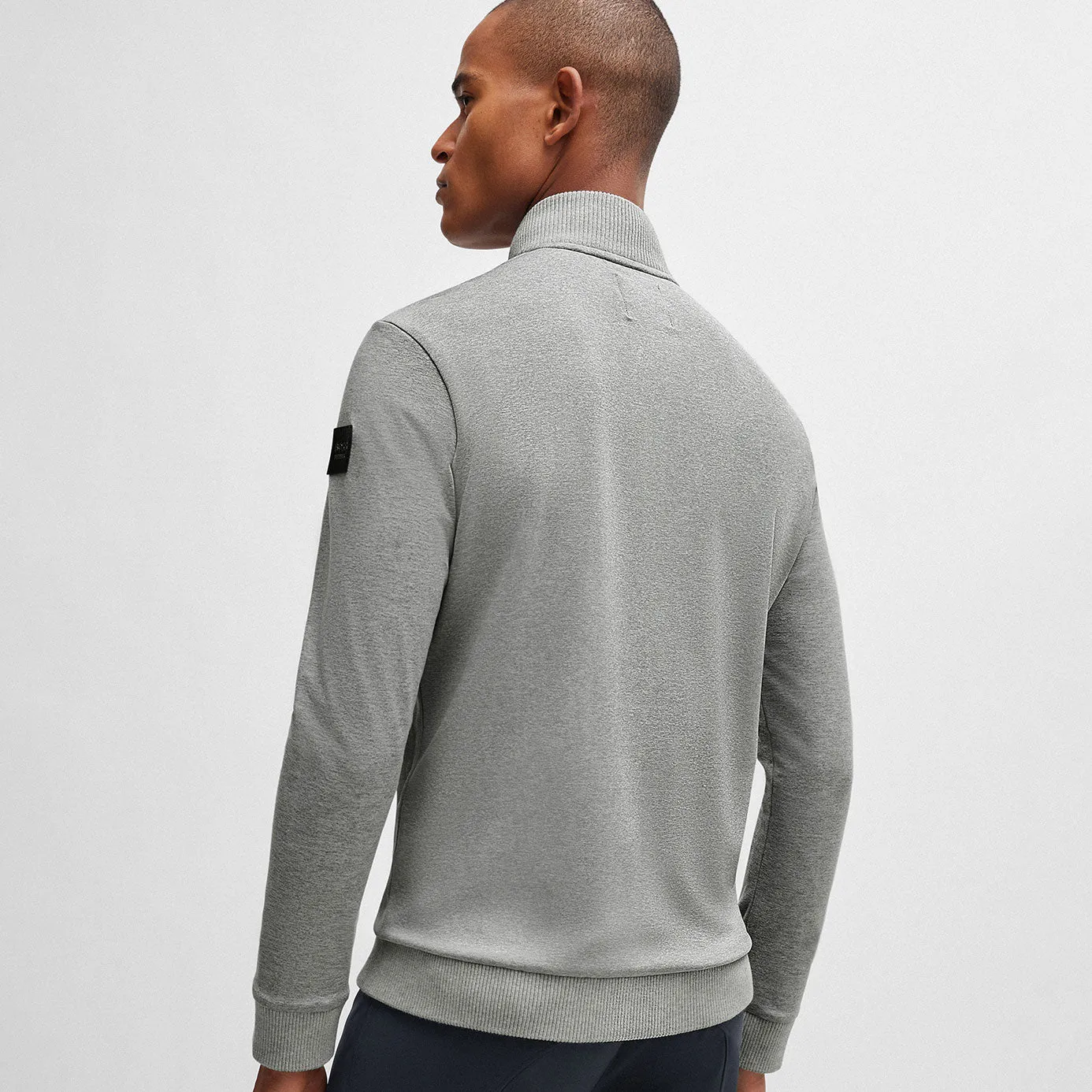 BOSS Equestrian Men's Sammy Functional Zip Up Sweater - Light Grey