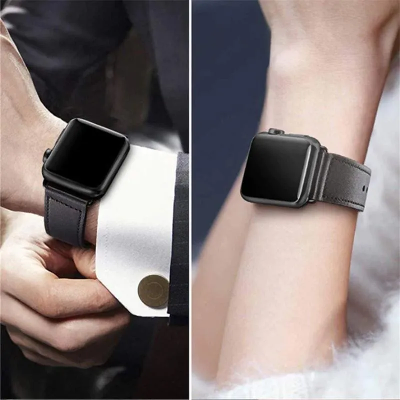 Easy Fasten Leather Apple Watch Strap