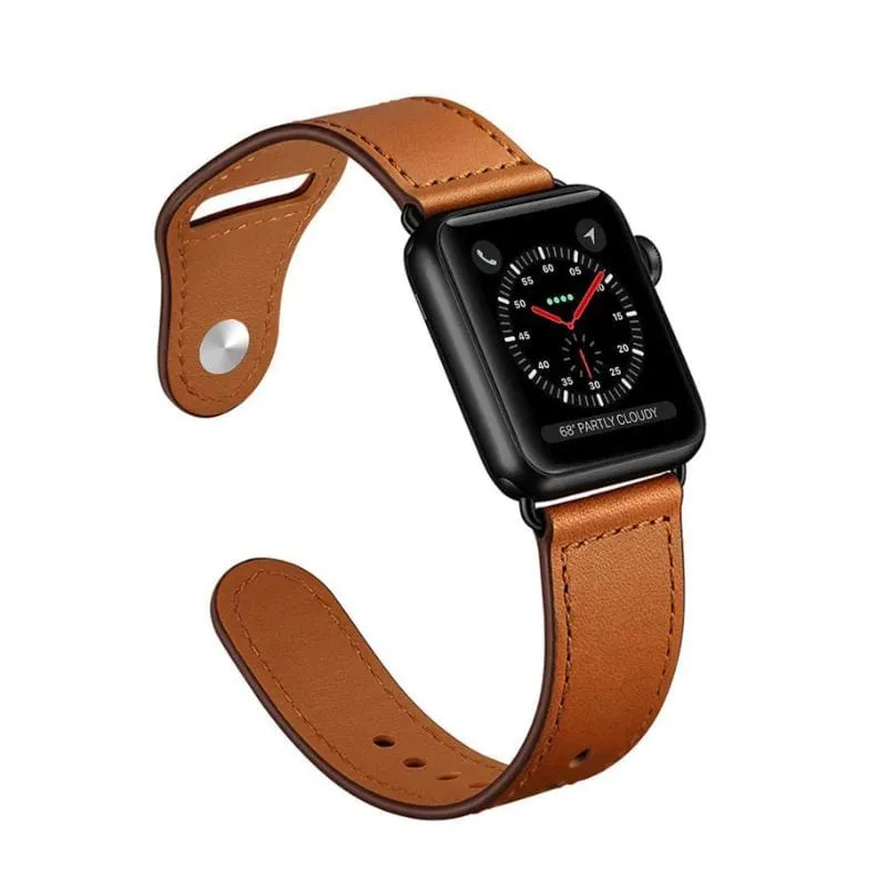 Easy Fasten Leather Apple Watch Strap