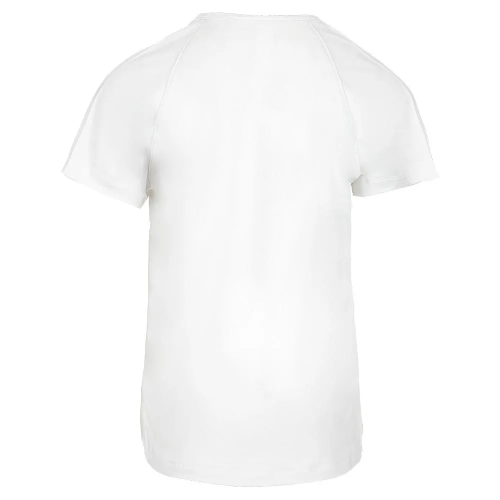 Girls' Notched Collar Tennis Top White