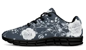 Grey Rose Romance Athletic Sneakers - Light Breathable and Comfortable Sports Shoes with Anti-Slip Soles