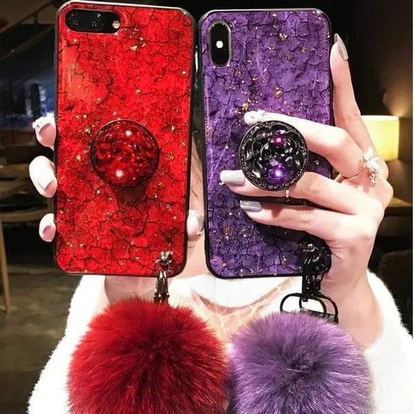 Hair Ball Airbag Bracket phone Case