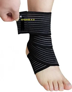 Importikaah Elastic Breathable Ankle Support Brace Compression with Hook & Loop Fastener Straps (One Piece)