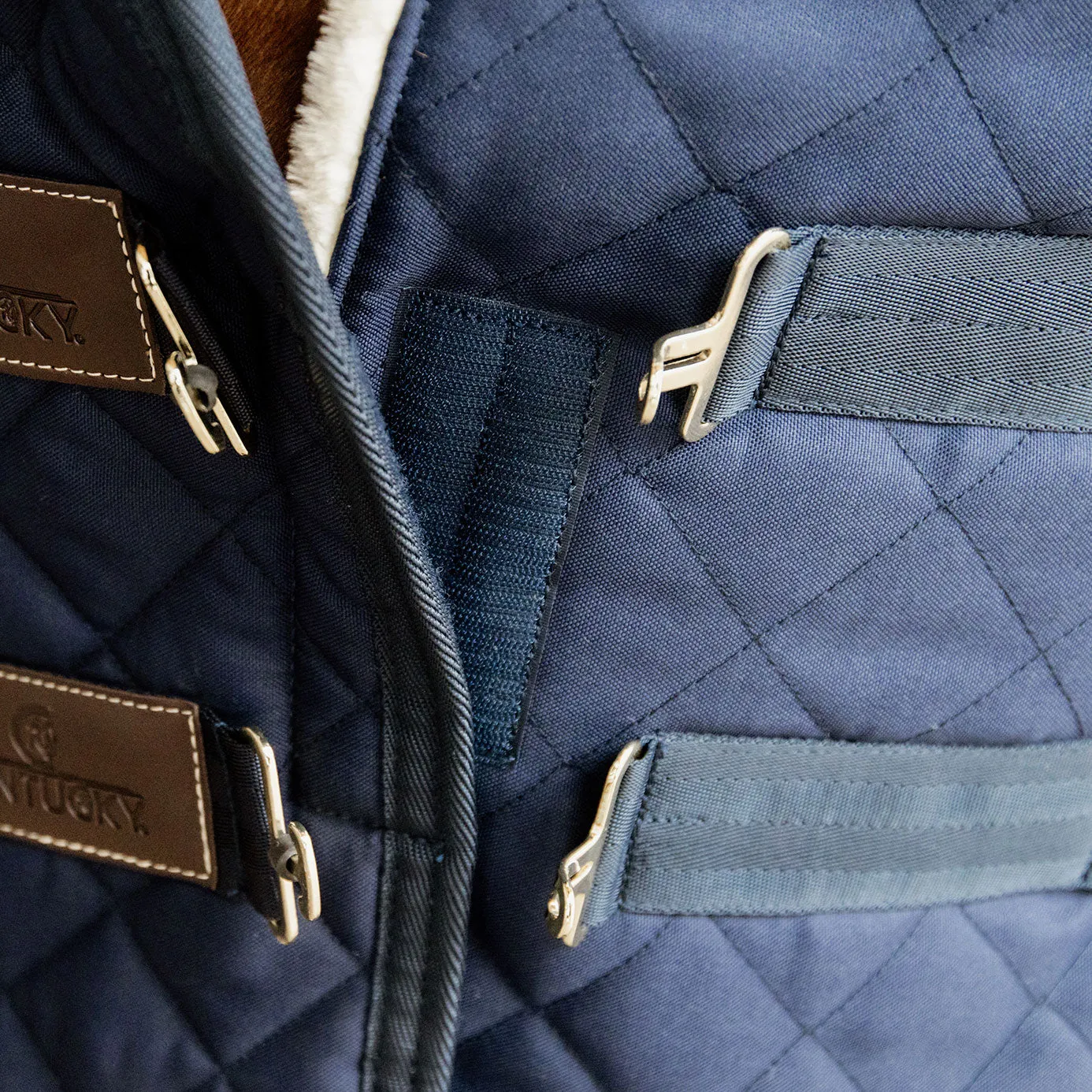 Kentucky Horsewear Quilted Sheepskin Chest Expander - Navy