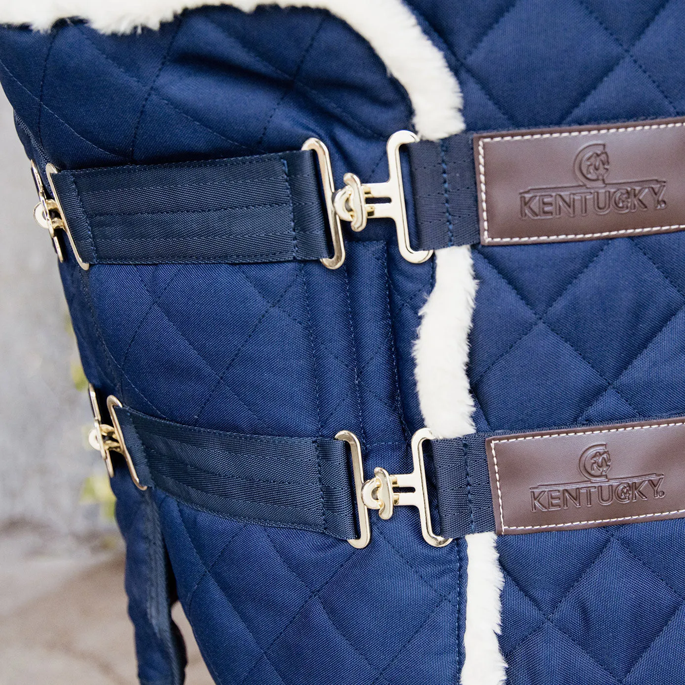 Kentucky Horsewear Quilted Sheepskin Chest Expander - Navy