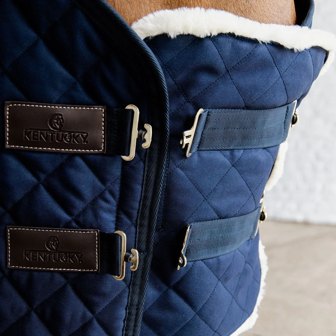 Kentucky Horsewear Quilted Sheepskin Chest Expander - Navy