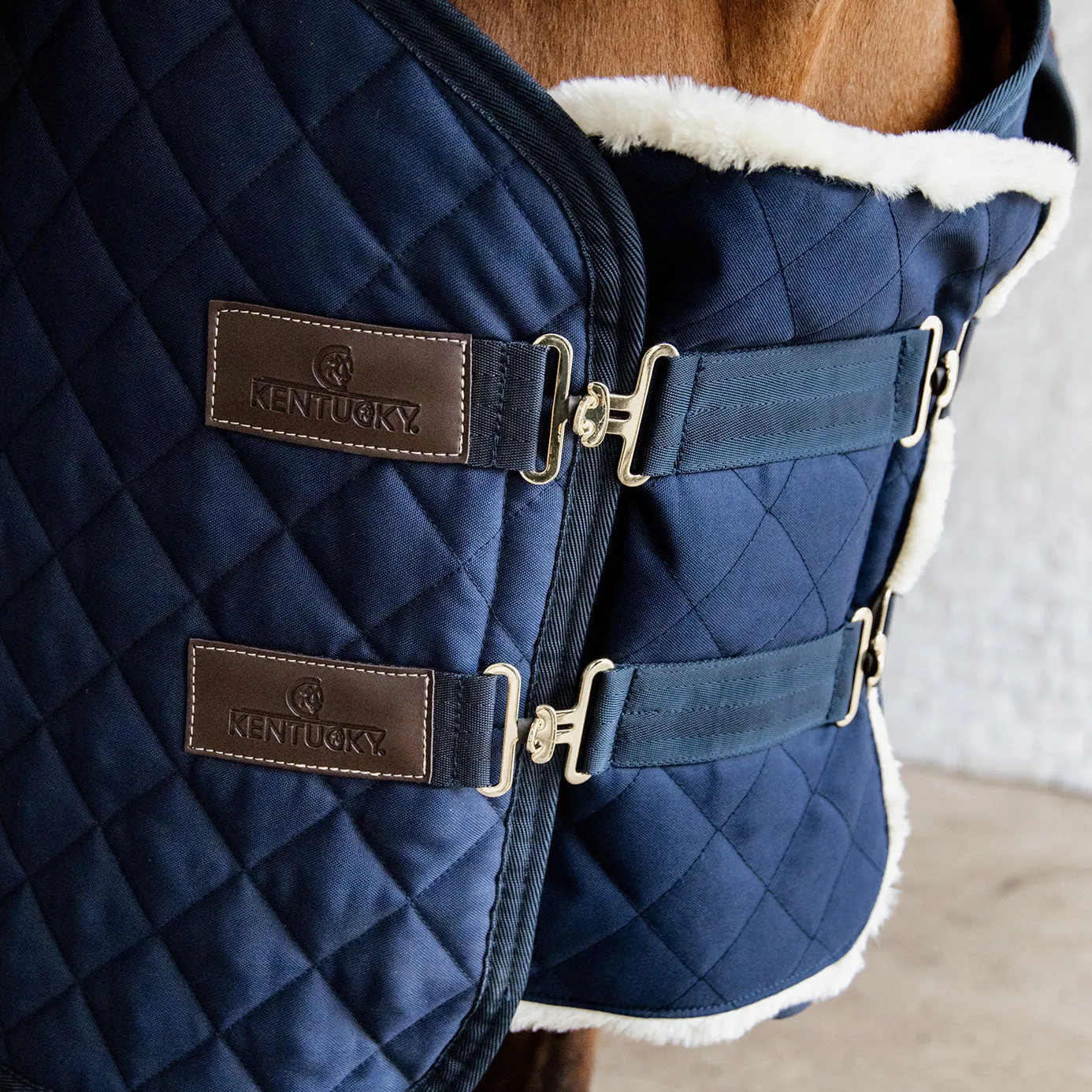 Kentucky Horsewear Quilted Sheepskin Chest Expander - Navy