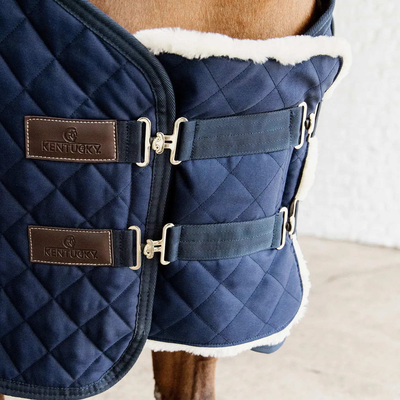 Kentucky Horsewear Quilted Sheepskin Chest Expander - Navy