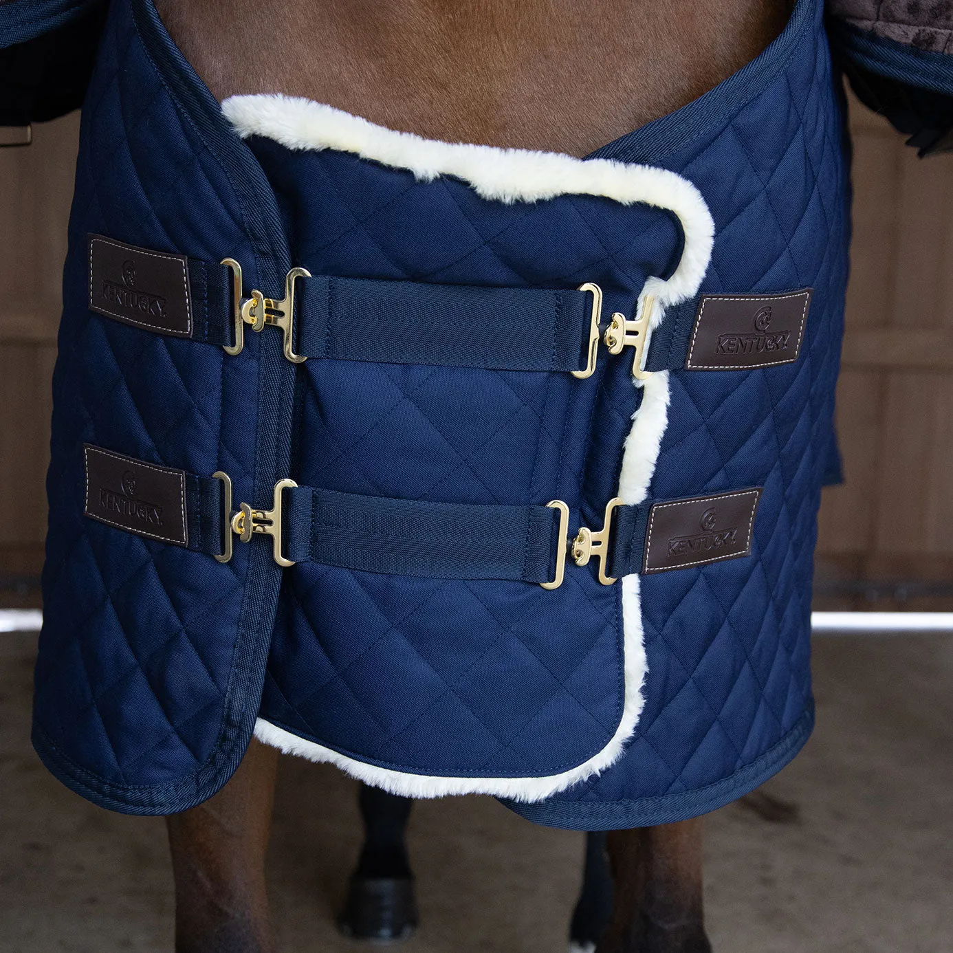 Kentucky Horsewear Quilted Sheepskin Chest Expander - Navy