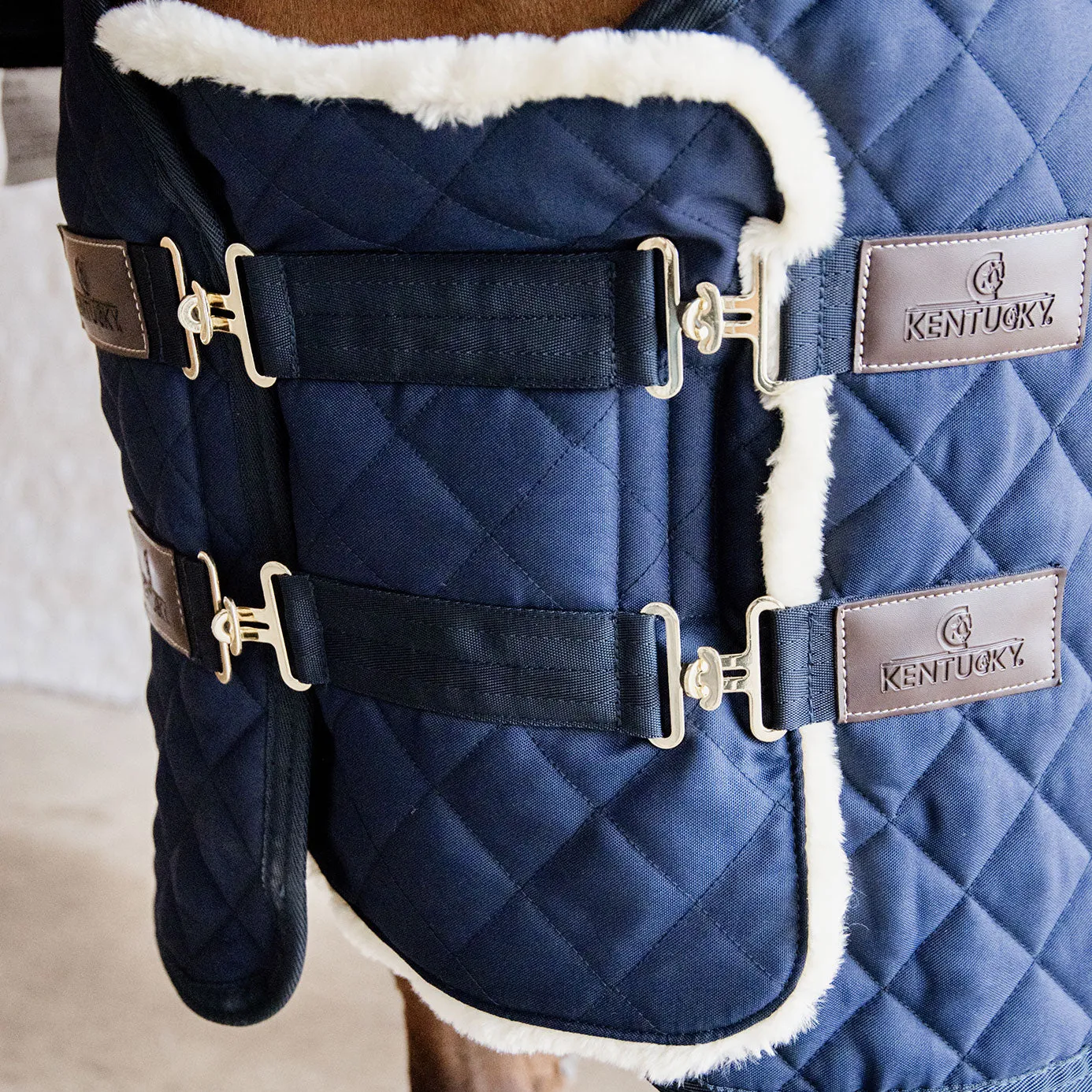 Kentucky Horsewear Quilted Sheepskin Chest Expander - Navy