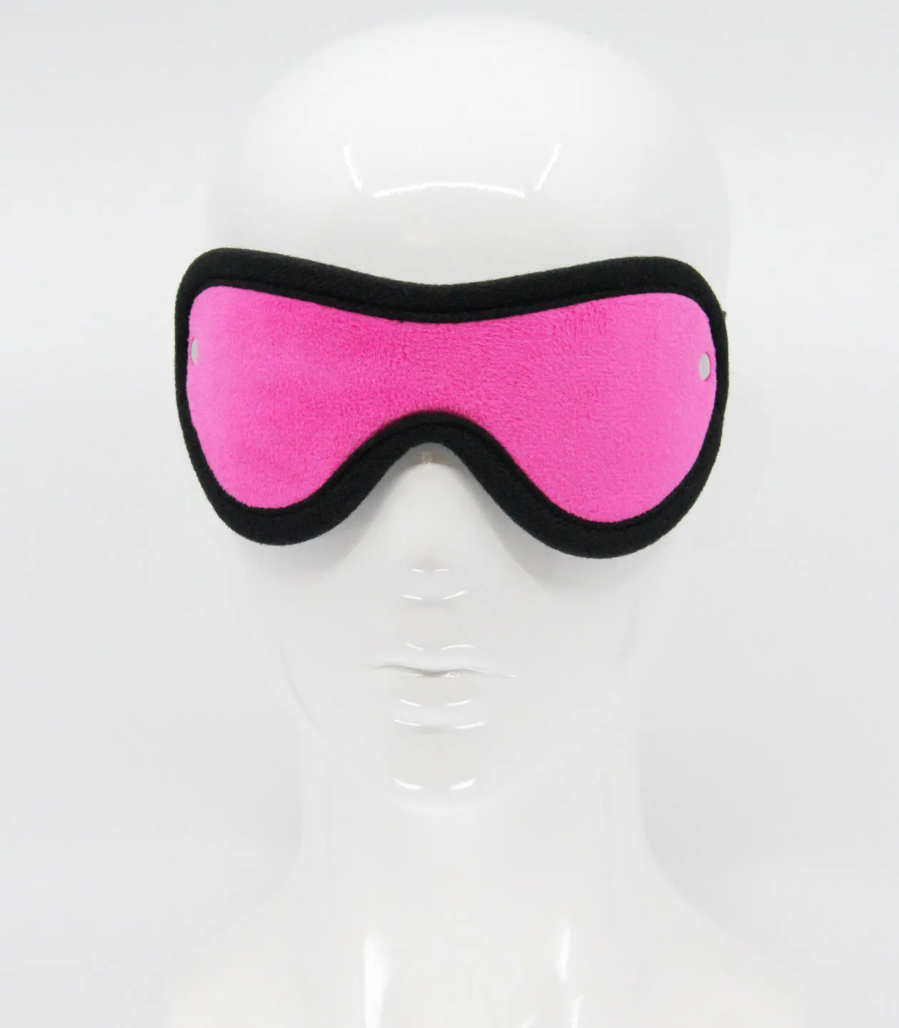 Love in Leather Pink Soft Faux Fur Blindfold with Soft Black Edging One Size