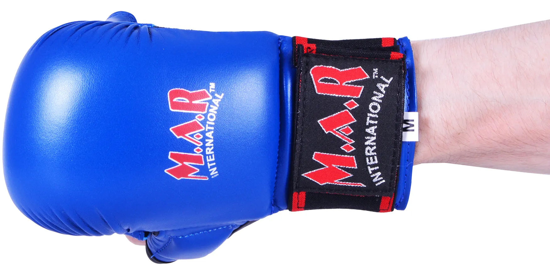 MAR-143A | Blue Karate Gloves w/ Padded Thumb