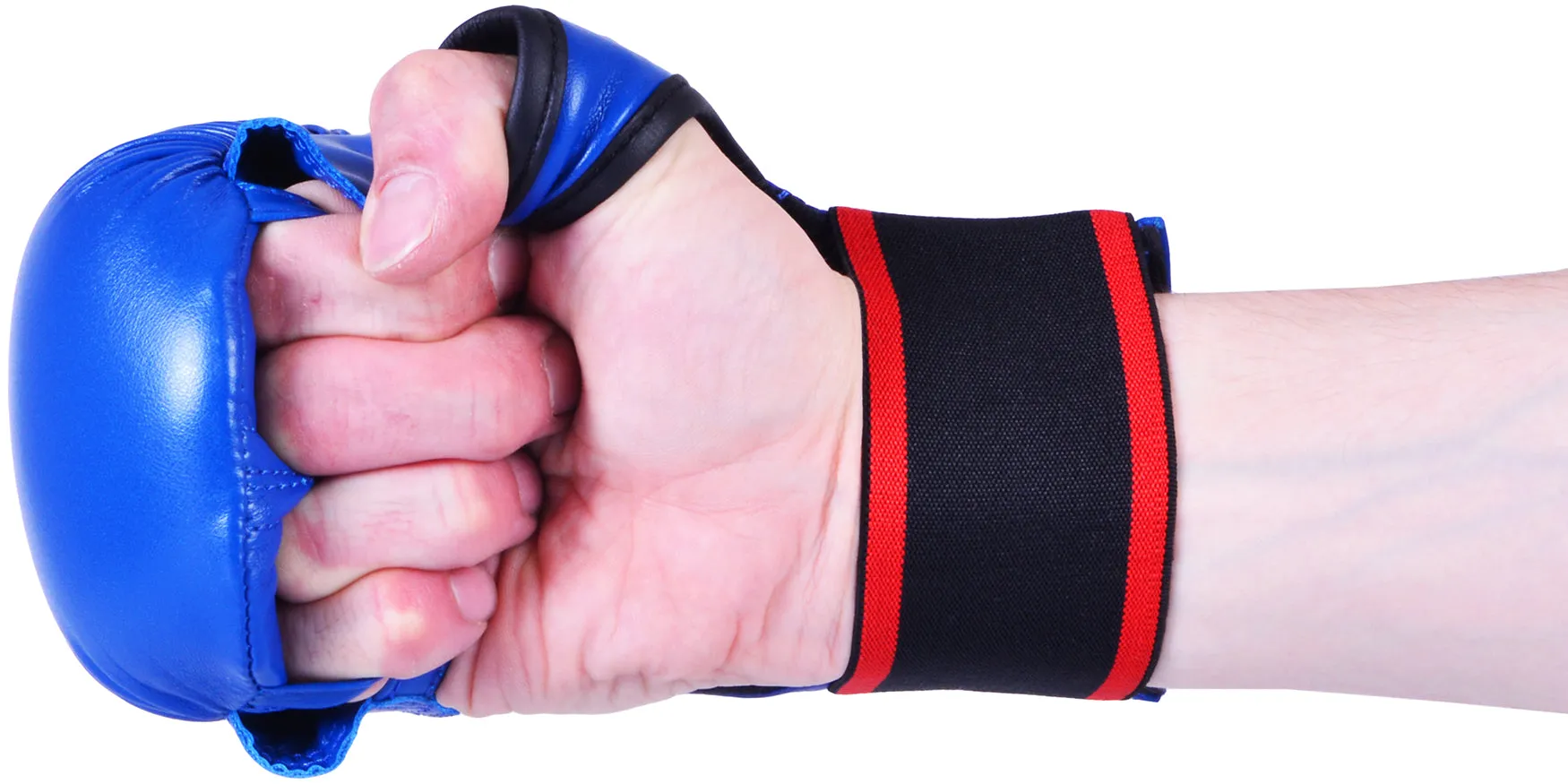 MAR-143A | Blue Karate Gloves w/ Padded Thumb