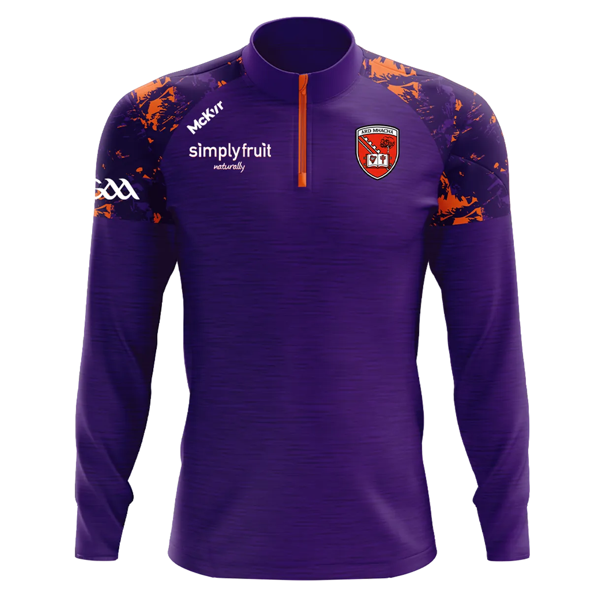 Mc Keever Armagh GAA Official Vital Lightweight 1/4 Zip Top - Womens - Purple/Orange