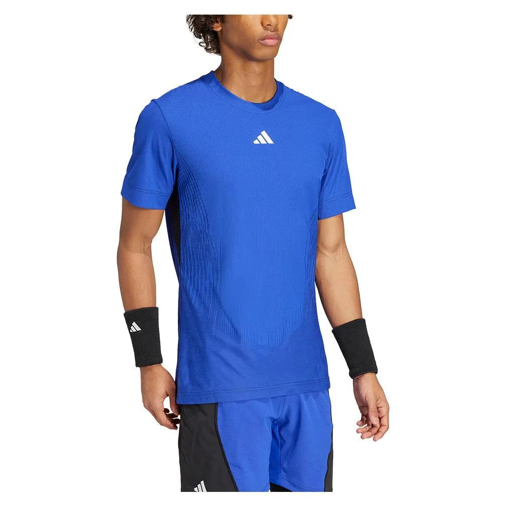 Mens Pro Airchill Tennis Top Lucid Blue and Black