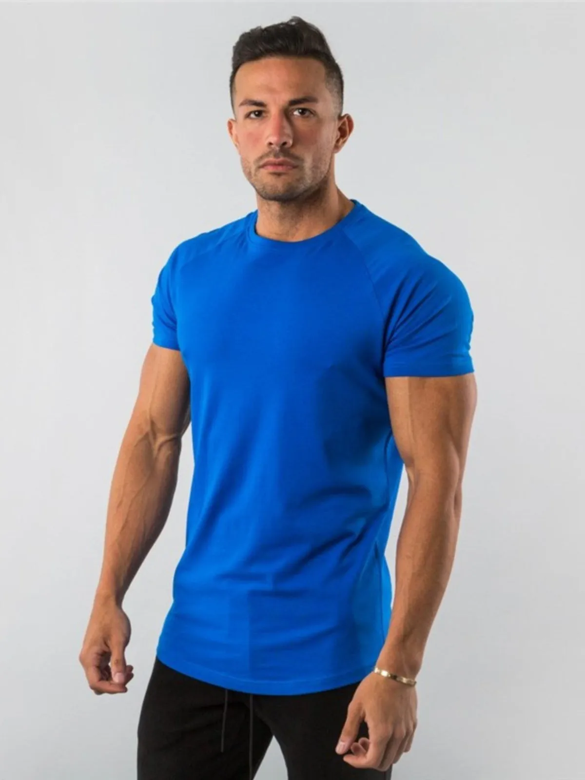 Men's Sports Solid Color Slim Long Sleeve Shirt & T-Shirt