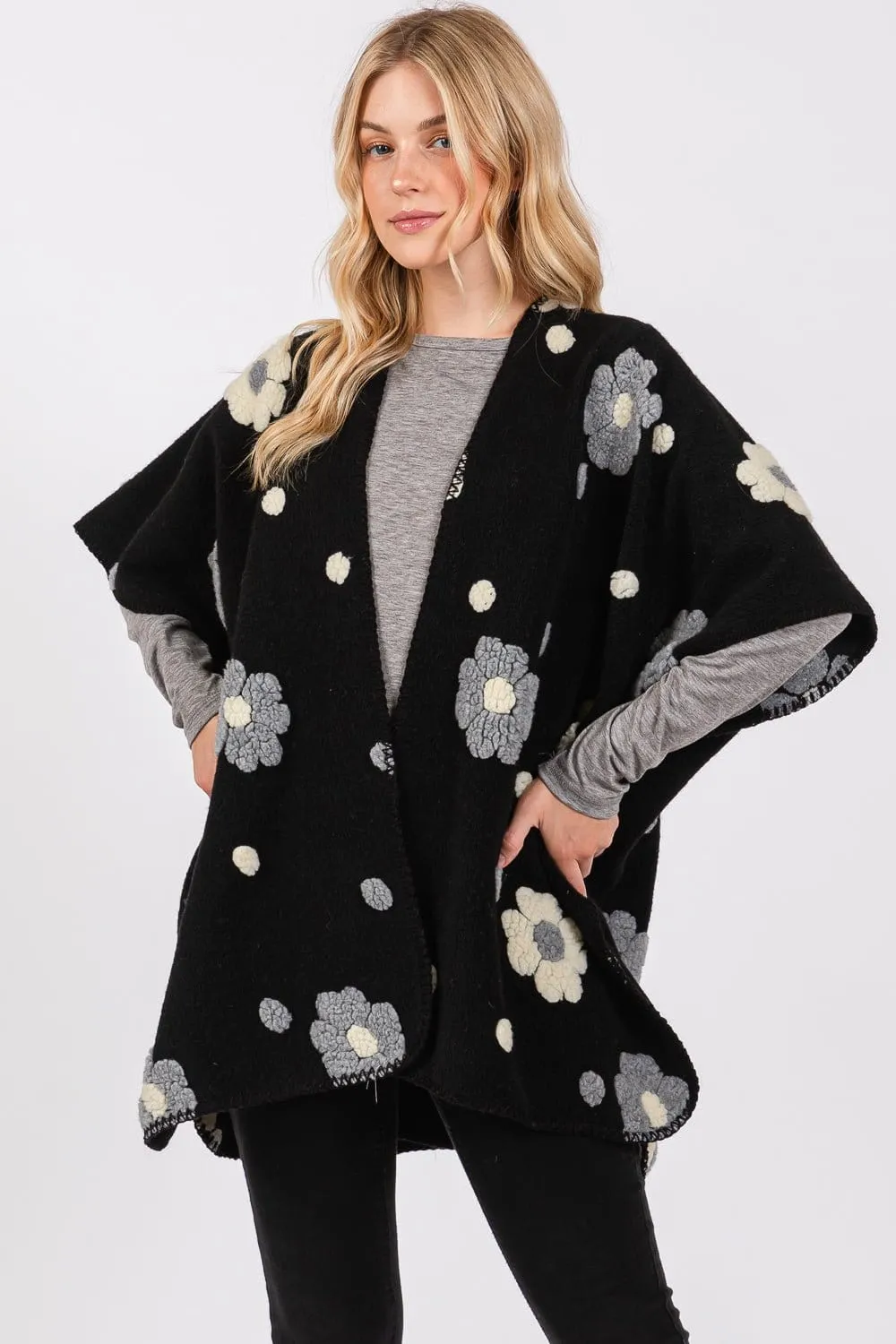 MS0399 Floral Fleece Kimono