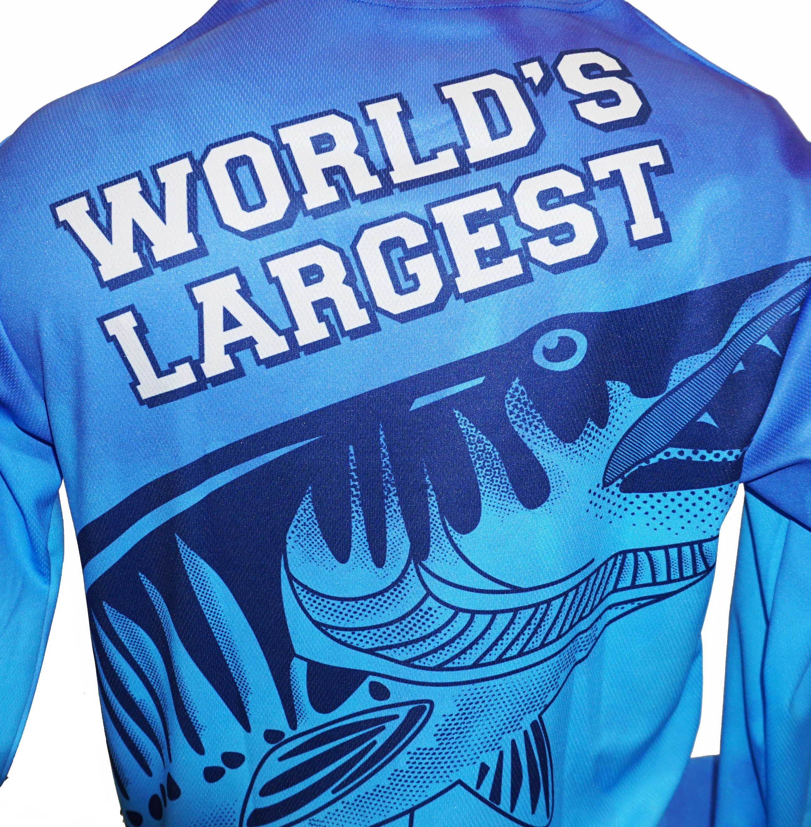 Musky Shop Long Sleeve Performance T-Shirt Crew Neck Jersey Blue