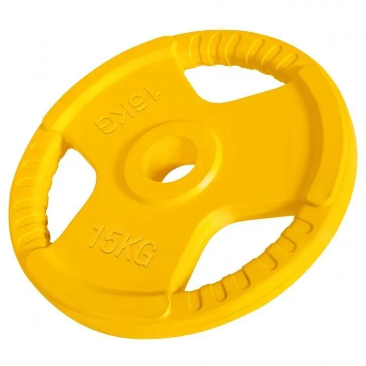 Olympic Rubber-Coated Tri-Grip Weight Plate 15KG