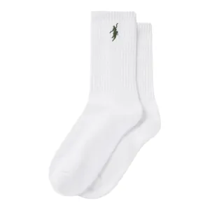 POLAR RIB SOCKS | NO COMPLY - WHITE / ARMY GREEN