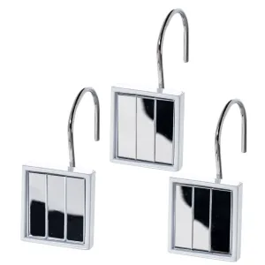 Quilted Mirror 12 Shower Curtain Hooks  (Wholesale)