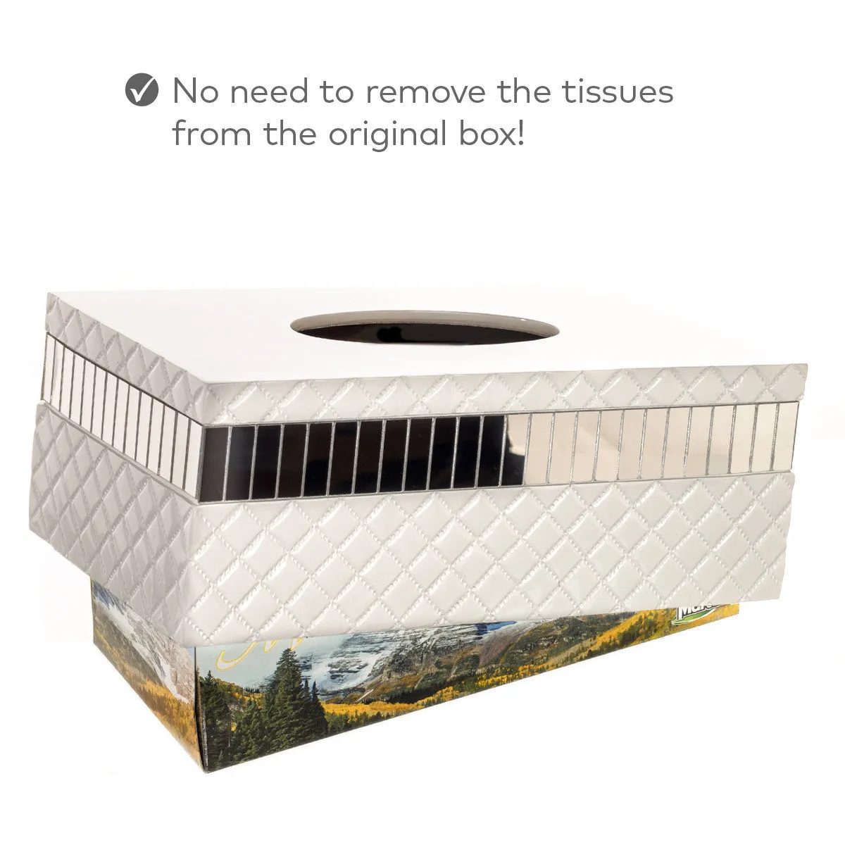 Quilted Mirror Tissue Box (rectangle)  (Wholesale)