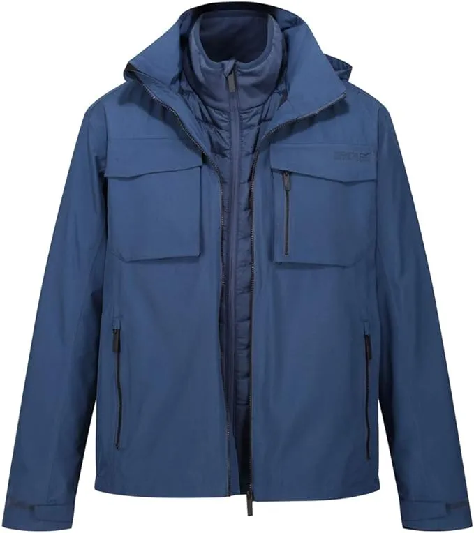 Regatta Mens Shrigley 3 In 1 Waterproof Insulated Hooded Walking Jacket