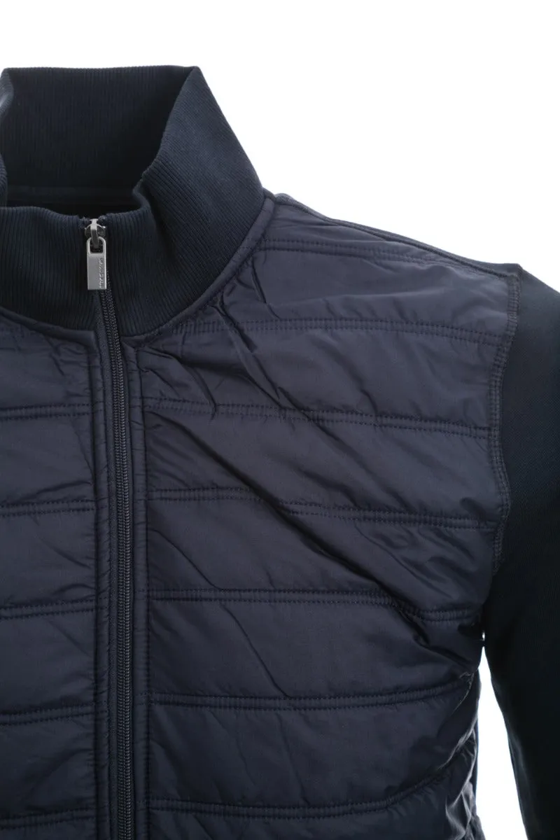 Remus Uomo Quilted Nylon Zip Through Jacket in Navy