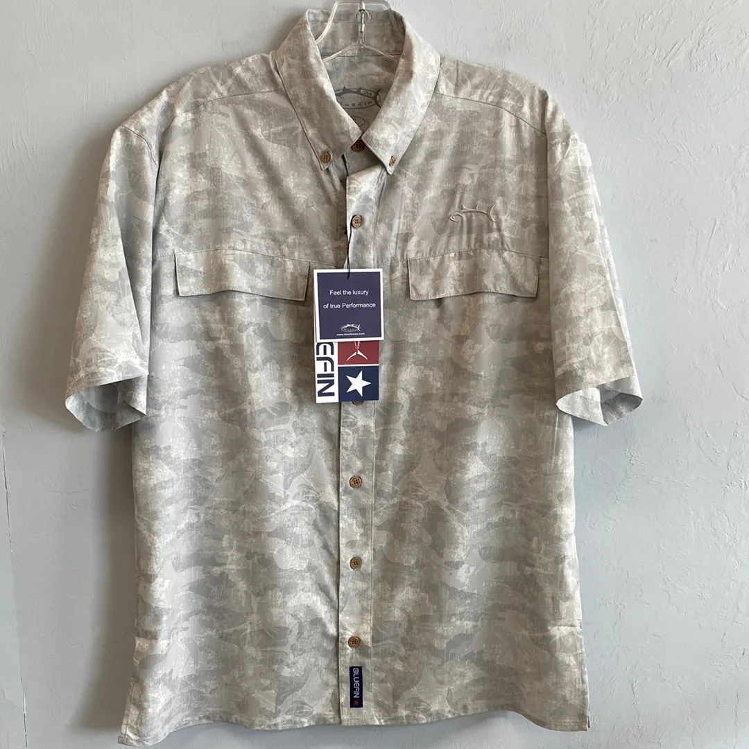 S/S Performance Camo Sport Shirt-Grey