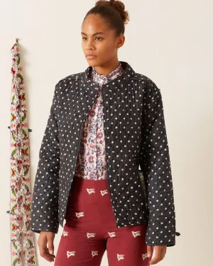 Tamil Raven Dot Silk Jacket