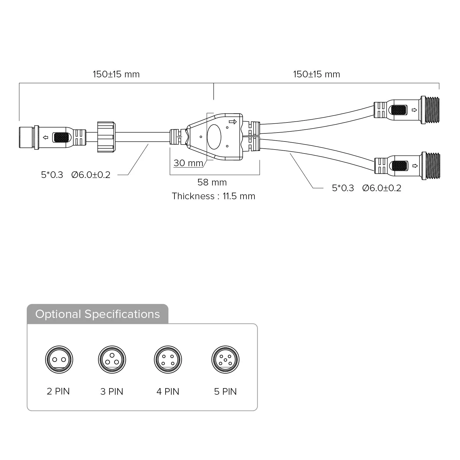 Y Shape Waterproof Connctor 2-5 Pin 1 Male Divided 2 3 Female Plastics Nut IP65 Support All BTF-LIGHTING Waterproof Connectors